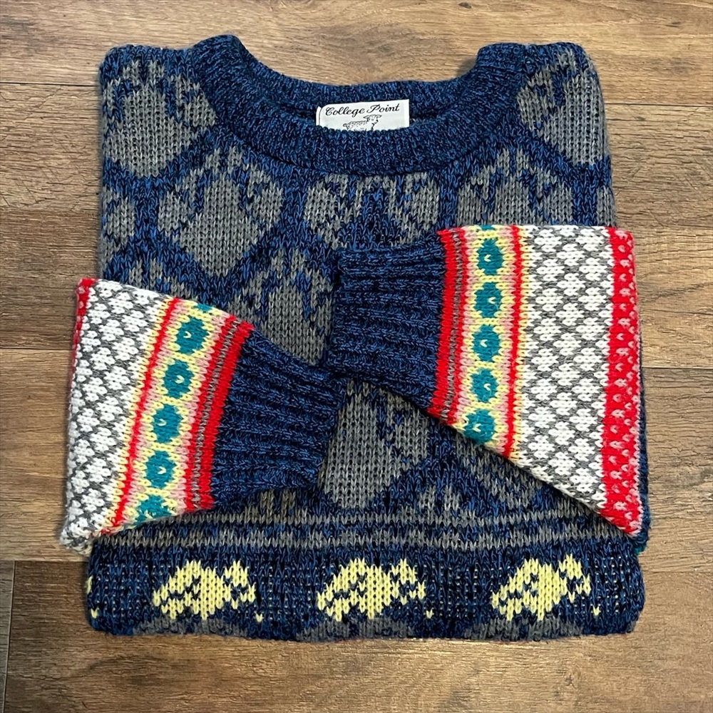 Vintage 80s 90s | Colorful Patterned Pullover Knit Sweater - Picture 9 of 9